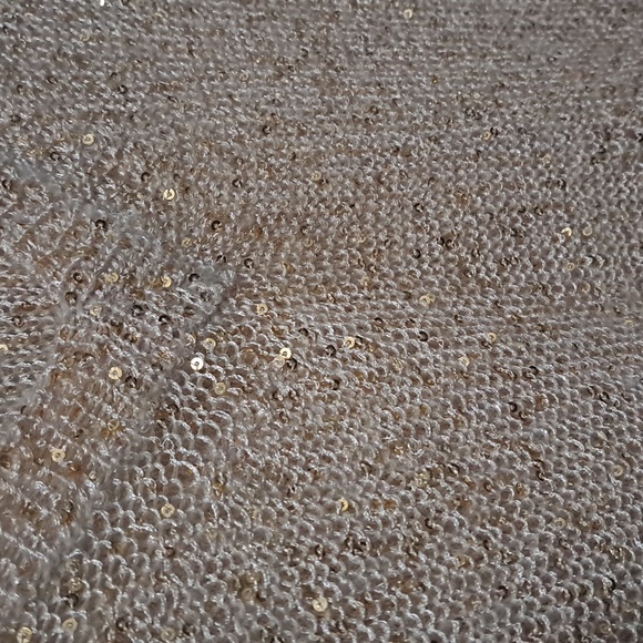 Moda International Gold Sequin Sweater Dress Sz Small PTP: 18" - 25.5" L 32.5 - Picture 4 of 5